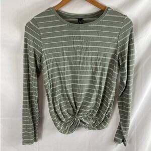 GxF striped twist bottom long sleeve top size xs